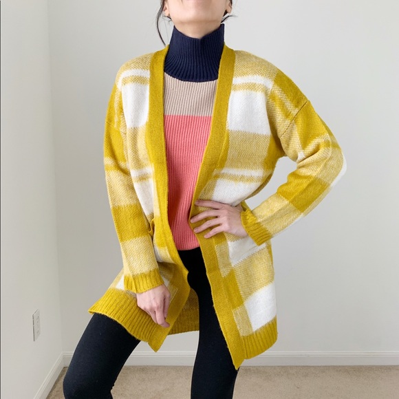 FUZZY BUFFALO PLAID LONG SWEATER CARDIGAN - WITH POCKETS - Picture 5 of 9